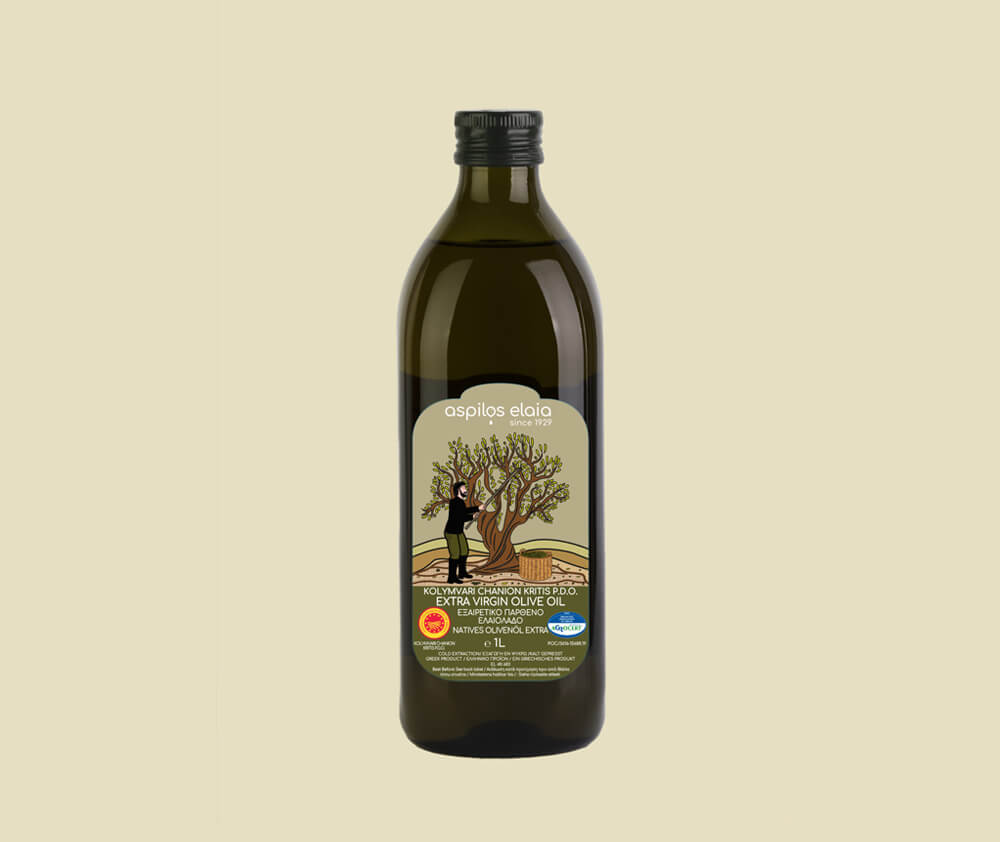 AspilosElaia Kolymvari PDO Olive Oil 1L Bottle